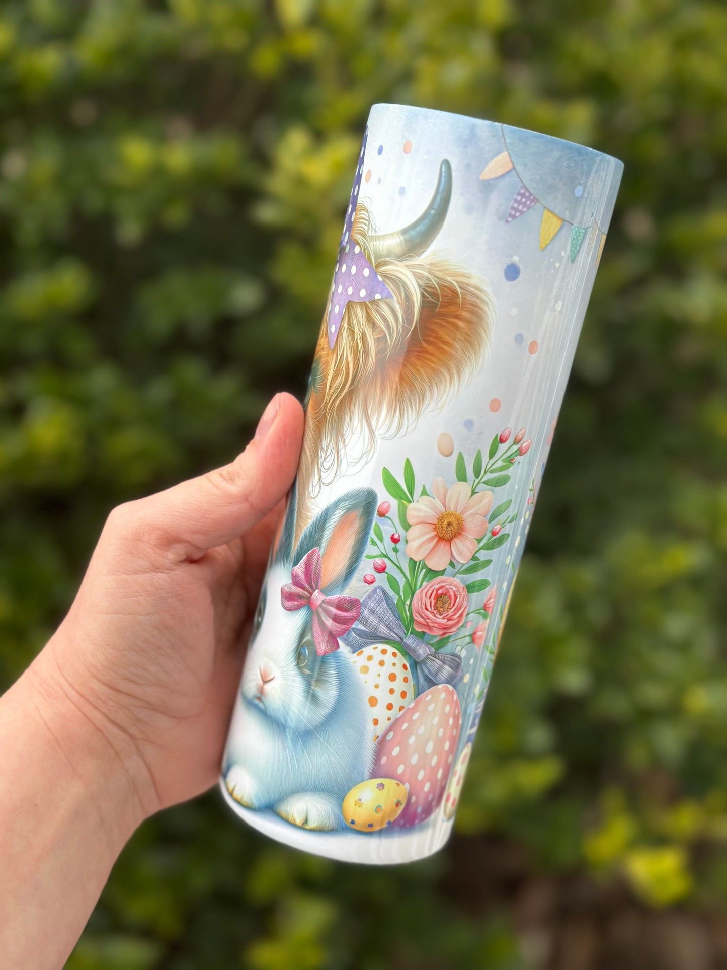 Easter Cow And Bunny 20 oz Tumbler